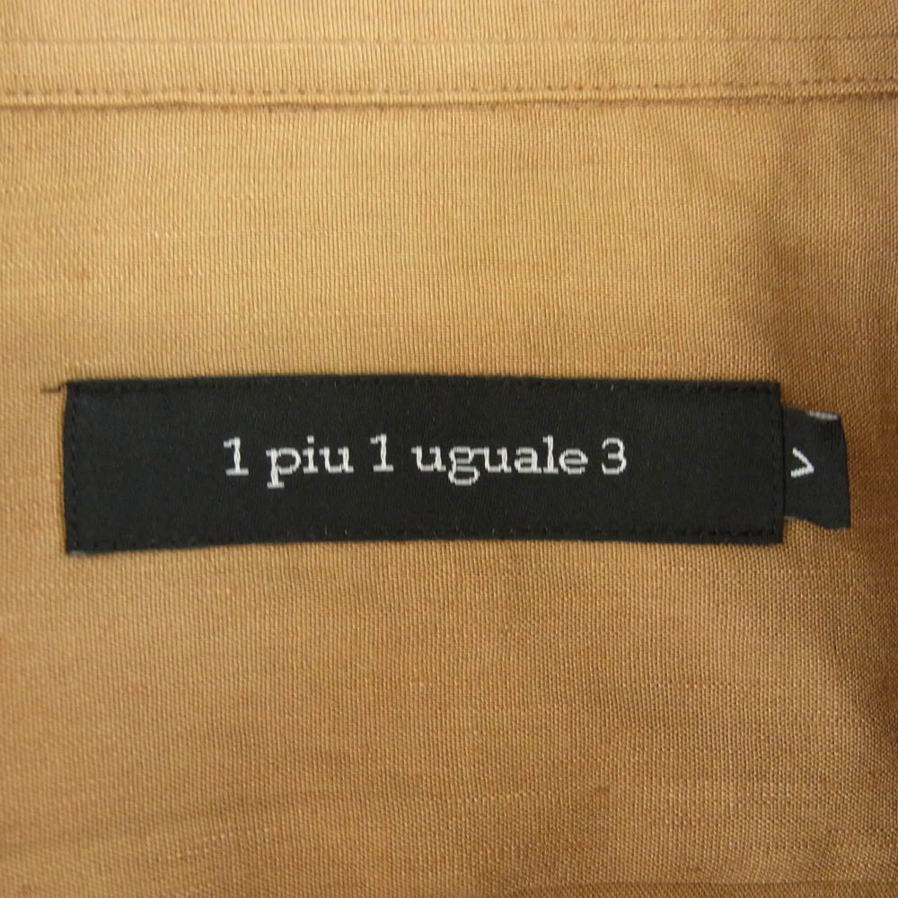 1piu1uguale3 ウノピュウノウグァーレトレ MRS168 PLAIN SHIRTS ホリゾンタルカラー 長袖 シャツ ベージュ ベージュ系 5【中古】