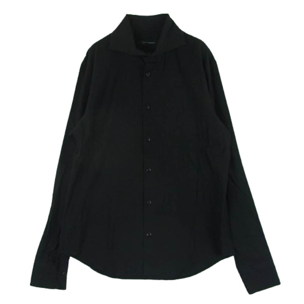 1piu1uguale3 ウノピュウノウグァーレトレ MRS168 PLAIN SHIRTS ホリゾンタルカラー 長袖 シャツ 日本製 ブラック系 4【中古】