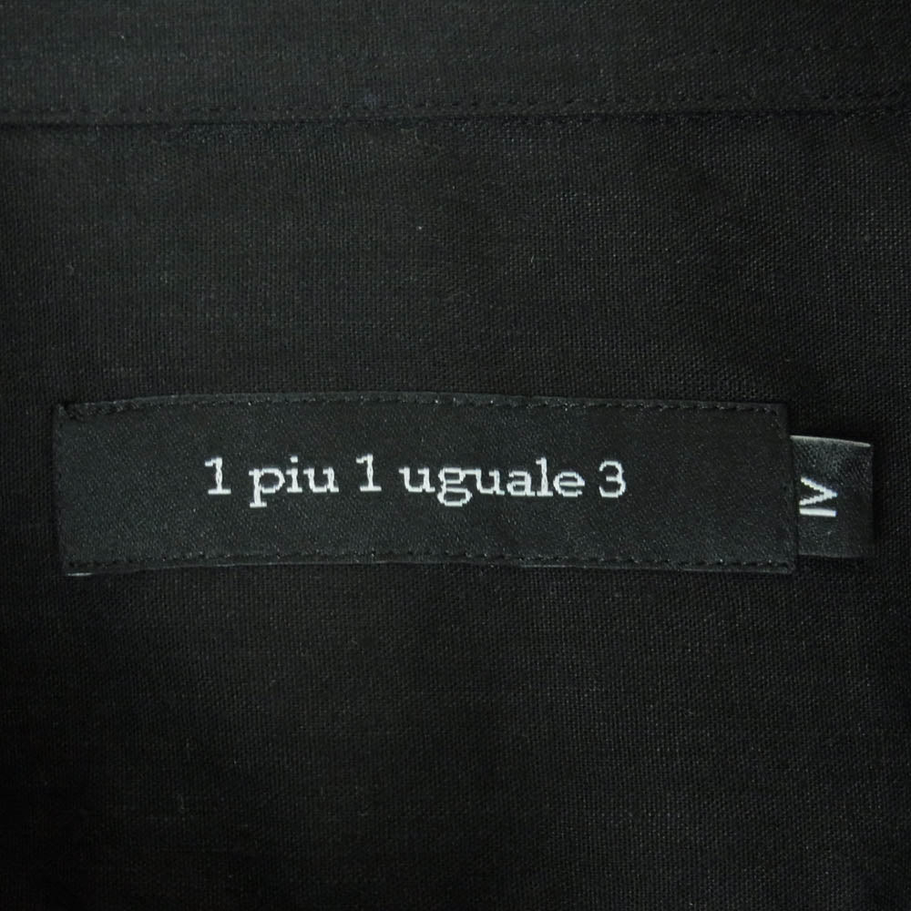 1piu1uguale3 ウノピュウノウグァーレトレ MRS168 PLAIN SHIRTS ホリゾンタルカラー 長袖 シャツ 日本製 ブラック系 4【中古】