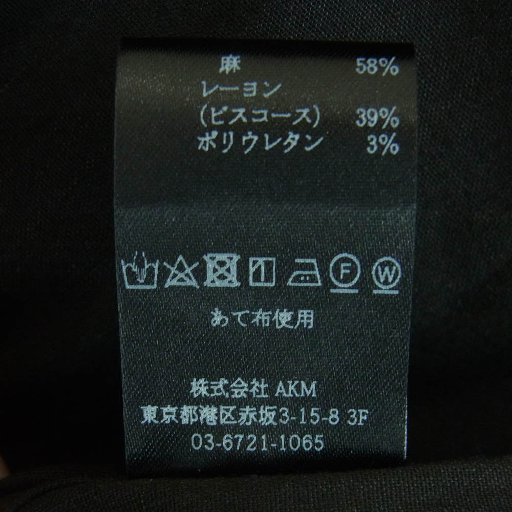 1piu1uguale3 ウノピュウノウグァーレトレ MRS168 PLAIN SHIRTS ホリゾンタルカラー 長袖 シャツ 日本製 ブラック系 4【中古】