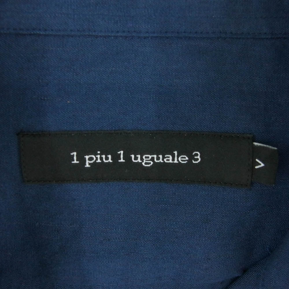 1piu1uguale3 ウノピュウノウグァーレトレ MRS168 PLAIN SHIRTS ホリゾンタルカラー 長袖 シャツ ネイビー ネイビー系 5【中古】