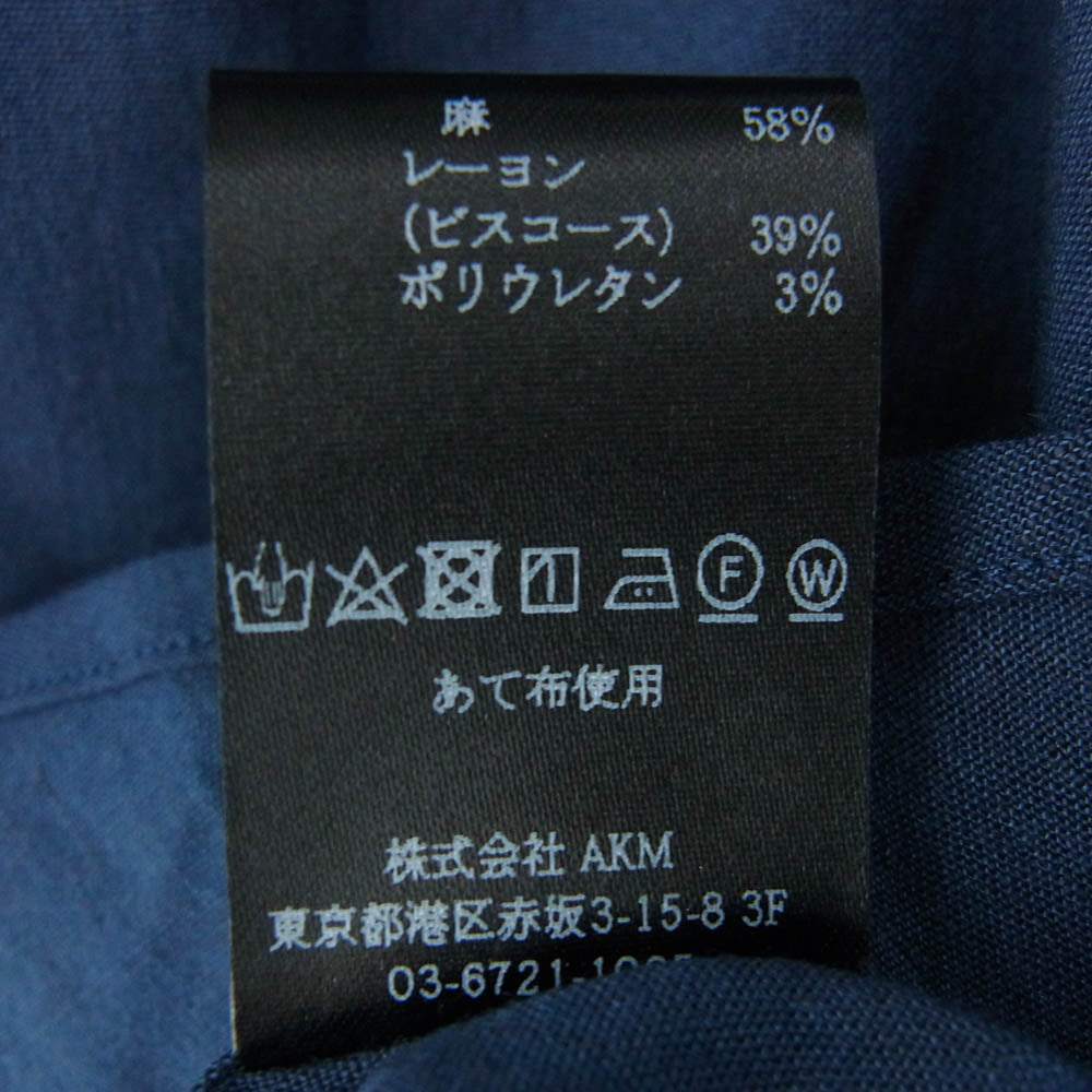 1piu1uguale3 ウノピュウノウグァーレトレ MRS168 PLAIN SHIRTS ホリゾンタルカラー 長袖 シャツ ネイビー ネイビー系 5【中古】