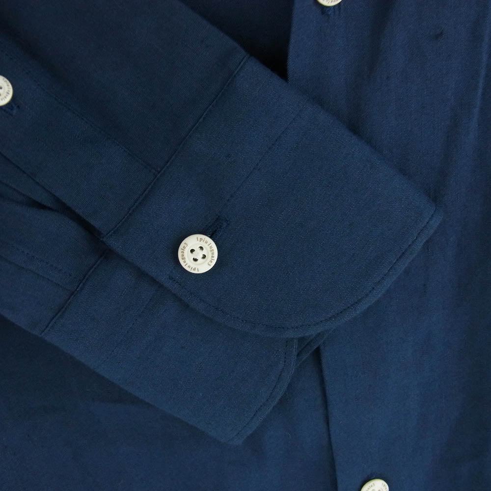 1piu1uguale3 ウノピュウノウグァーレトレ MRS168 PLAIN SHIRTS ホリゾンタルカラー 長袖 シャツ ネイビー ネイビー系 5【中古】