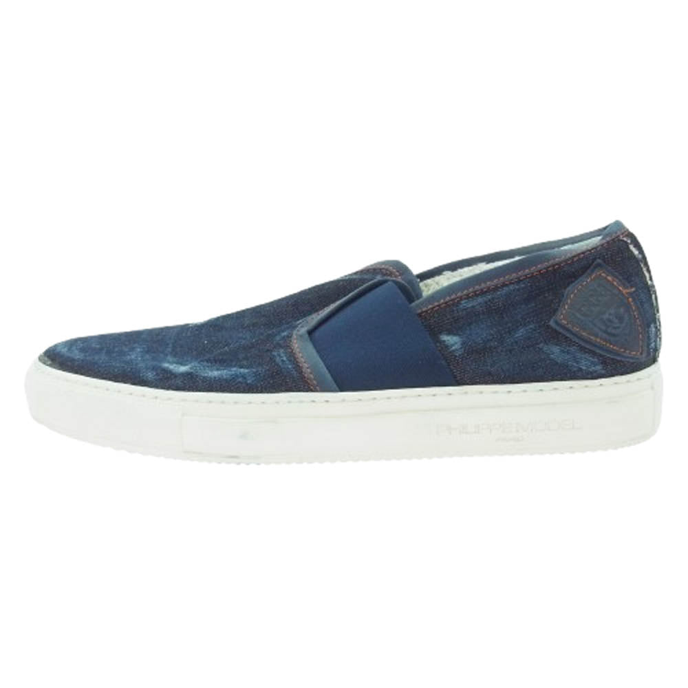 PHILIPPE MODEL フィリップモデル LELU デニム スリッポン スニーカー インディゴブルー系 41【美品】【中古】