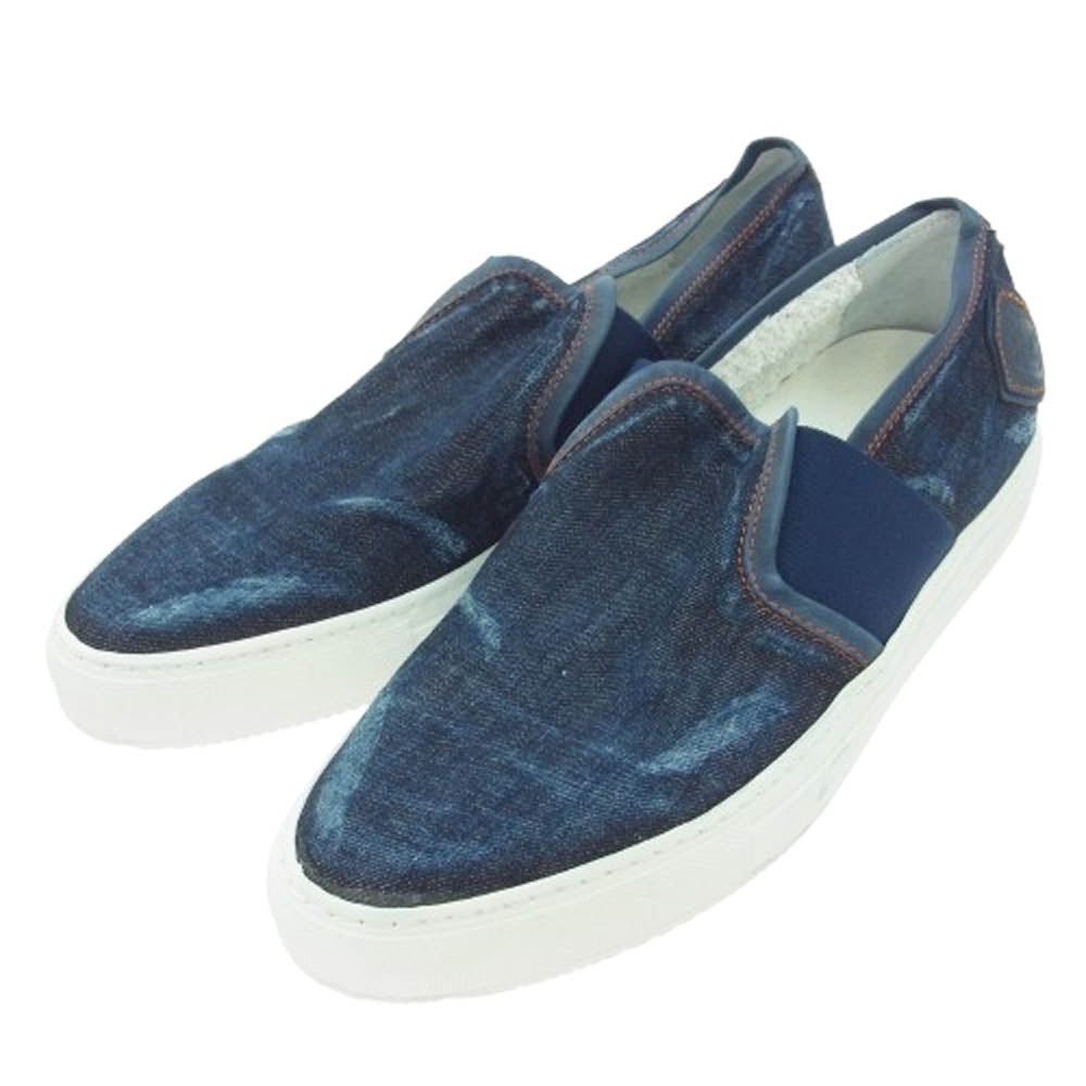 PHILIPPE MODEL フィリップモデル LELU デニム スリッポン スニーカー インディゴブルー系 41【美品】【中古】