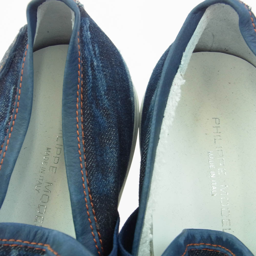 PHILIPPE MODEL フィリップモデル LELU デニム スリッポン スニーカー インディゴブルー系 41【美品】【中古】