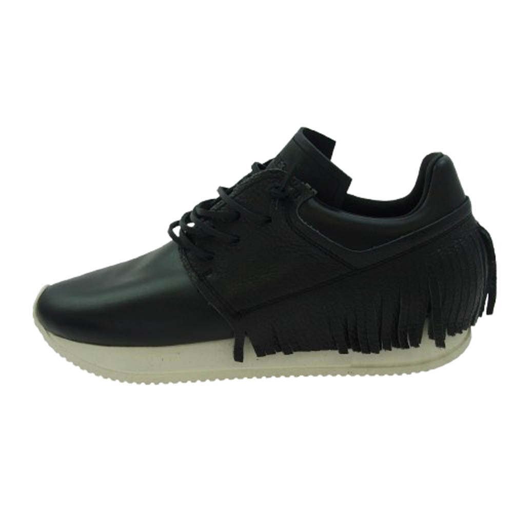 1piu1uguale3 ウノピュウノウグァーレトレ ESSEUTESSE TINY KICKS FRINGE エッセユーティーエッセ 別注 タイニーキックス フリンジ カーフレザー スニーカー ブラック系 実寸26cm【美品】【中古】