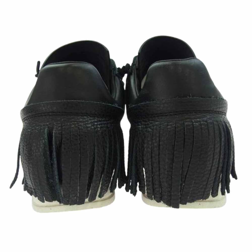 1piu1uguale3 ウノピュウノウグァーレトレ ESSEUTESSE TINY KICKS FRINGE エッセユーティーエッセ 別注 タイニーキックス フリンジ カーフレザー スニーカー ブラック系 実寸26cm【美品】【中古】