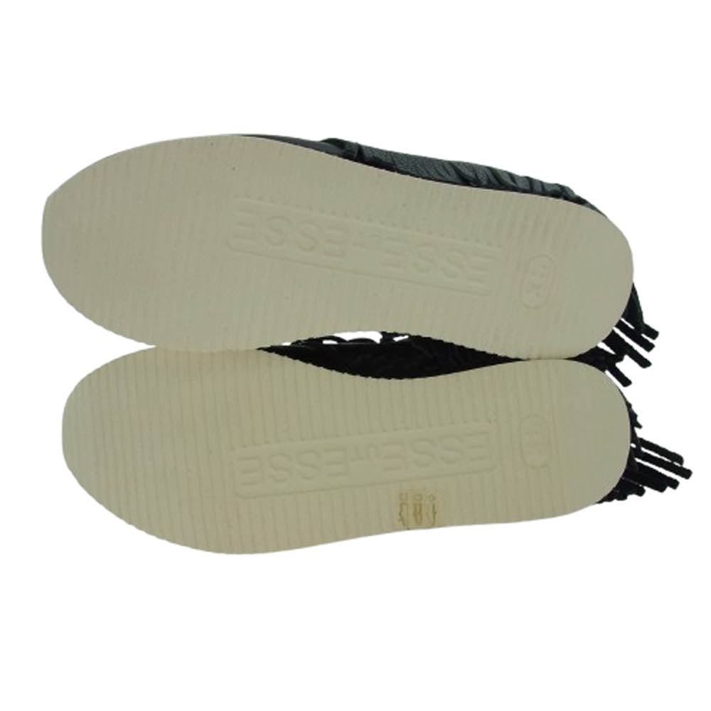 1piu1uguale3 ウノピュウノウグァーレトレ ESSEUTESSE TINY KICKS FRINGE エッセユーティーエッセ 別注 タイニーキックス フリンジ カーフレザー スニーカー ブラック系 実寸26cm【美品】【中古】