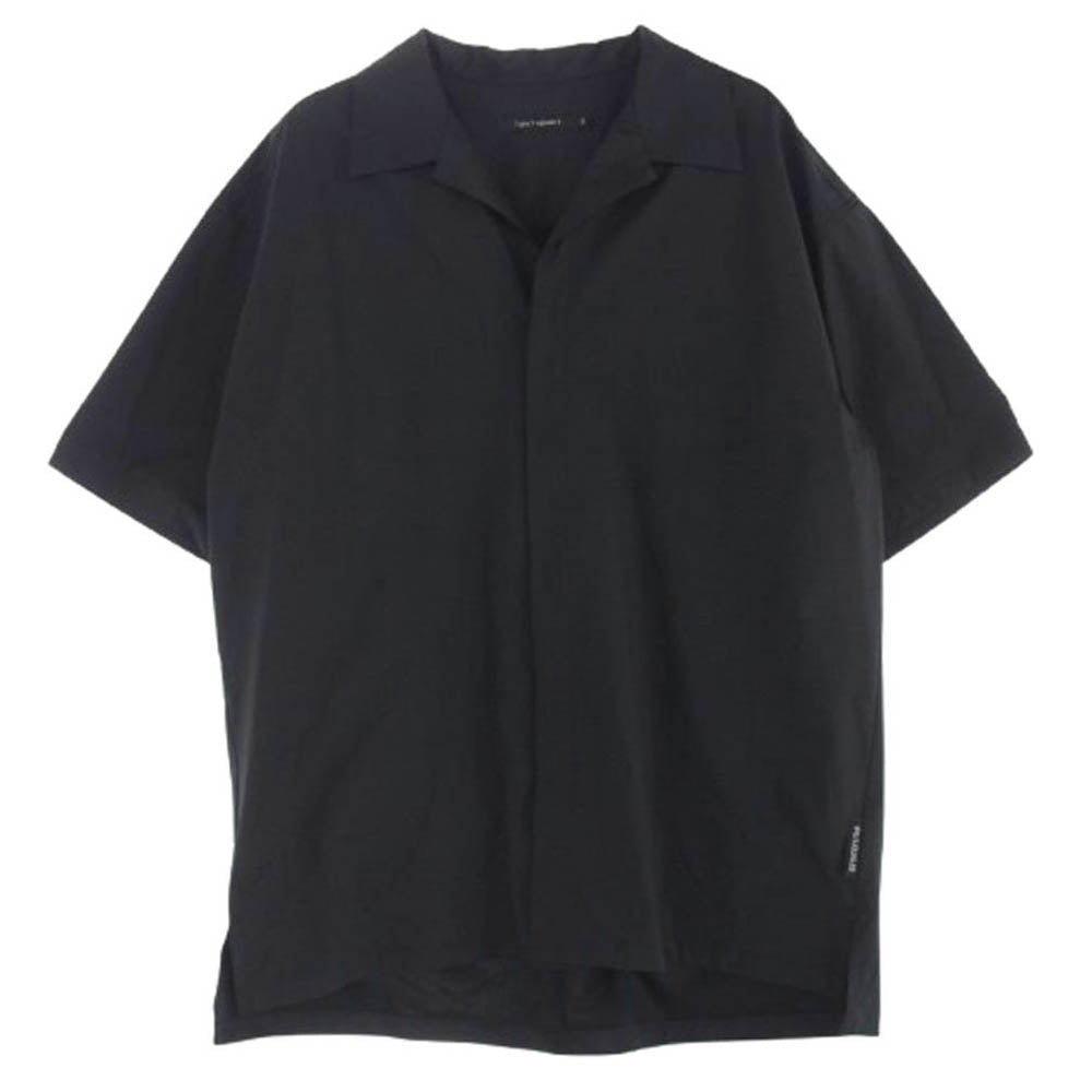1piu1uguale3 ウノピュウノウグァーレトレ MRS177 HOLIDAY SHIRTS オープンカラー 半袖 シャツ ブラック系 6【美品】【中古】