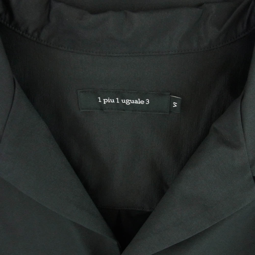 1piu1uguale3 ウノピュウノウグァーレトレ MRS177 HOLIDAY SHIRTS オープンカラー 半袖 シャツ ブラック系 6【美品】【中古】