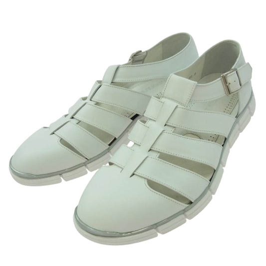 1piu1uguale3 ウノピュウノウグァーレトレ 001 GURKA SHOES グルカ サンダル レザー シューズ ホワイト ホワイト系 9【美品】【中古】