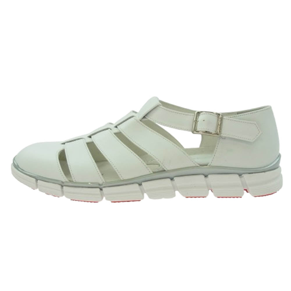 1piu1uguale3 ウノピュウノウグァーレトレ 001 GURKA SHOES グルカ サンダル レザー シューズ ホワイト ホワイト系 9【美品】【中古】