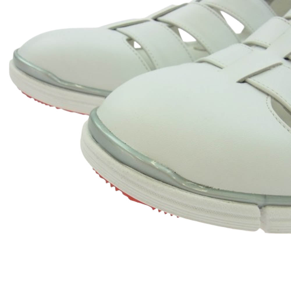 1piu1uguale3 ウノピュウノウグァーレトレ 001 GURKA SHOES グルカ サンダル レザー シューズ ホワイト ホワイト系 9【美品】【中古】