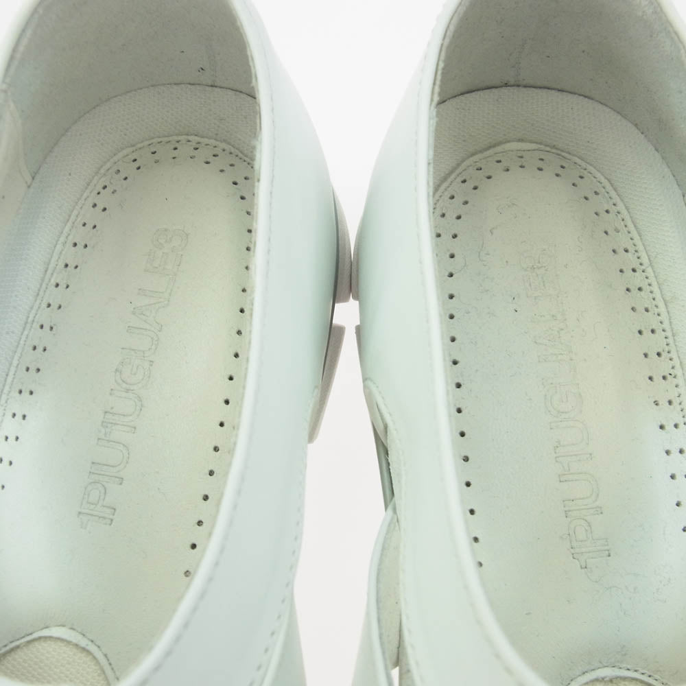 1piu1uguale3 ウノピュウノウグァーレトレ 001 GURKA SHOES グルカ サンダル レザー シューズ ホワイト ホワイト系 9【美品】【中古】