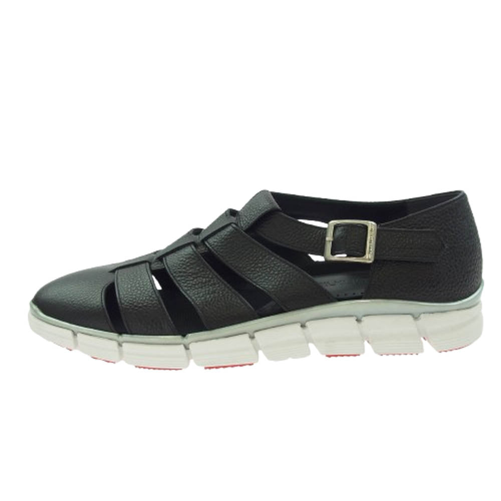 1piu1uguale3 ウノピュウノウグァーレトレ 001 GURKA SHOES グルカ サンダル レザー シューズ ブラック ブラック系 8【美品】【中古】