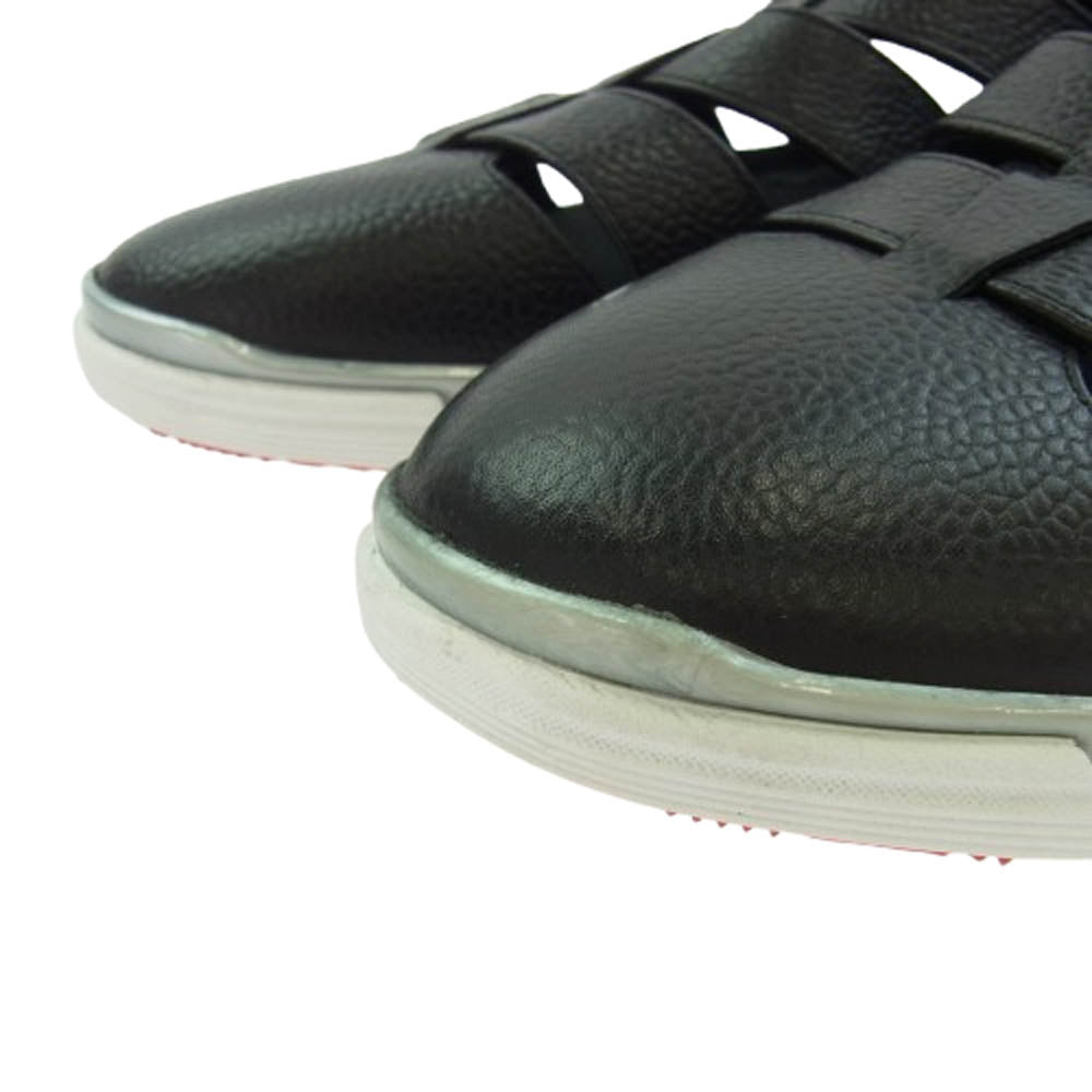 1piu1uguale3 ウノピュウノウグァーレトレ 001 GURKA SHOES グルカ サンダル レザー シューズ ブラック ブラック系 8【美品】【中古】
