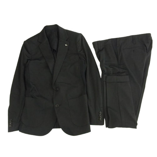 1piu1uguale3 ウノピュウノウグァーレトレ MRB667 MRP613 セットアップ RIB JACKET RIB SLACKS スーツ リブ 2Bテーラードジャケット スラックスパンツ ブラック系 V【美品】【中古】