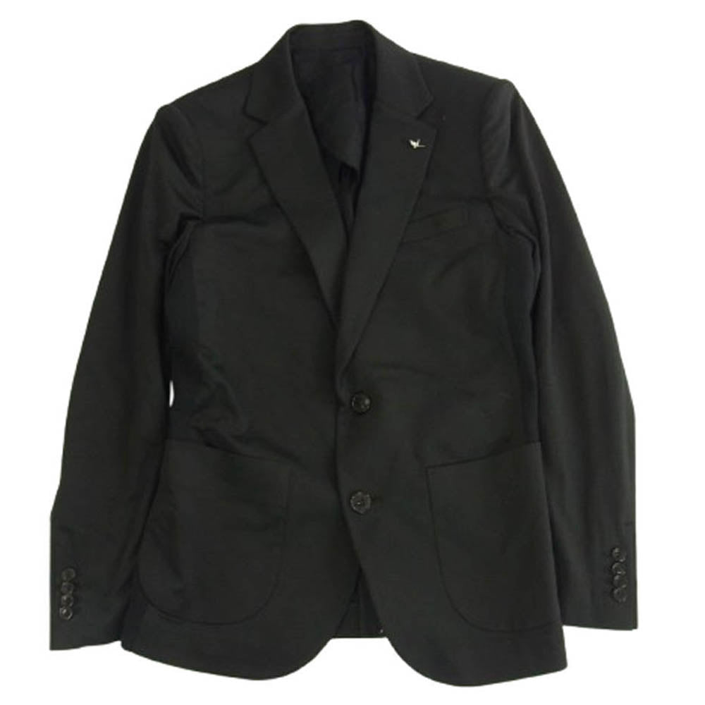 1piu1uguale3 ウノピュウノウグァーレトレ MRB667 MRP613 セットアップ RIB JACKET RIB SLACKS スーツ リブ 2Bテーラードジャケット スラックスパンツ ブラック系 V【美品】【中古】