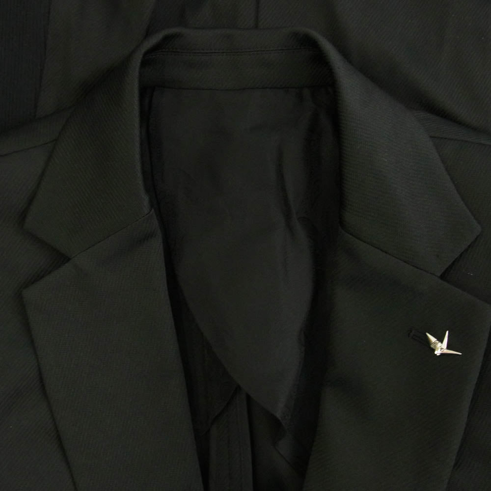 1piu1uguale3 ウノピュウノウグァーレトレ MRB667 MRP613 セットアップ RIB JACKET RIB SLACKS スーツ リブ 2Bテーラードジャケット スラックスパンツ ブラック系 V【美品】【中古】