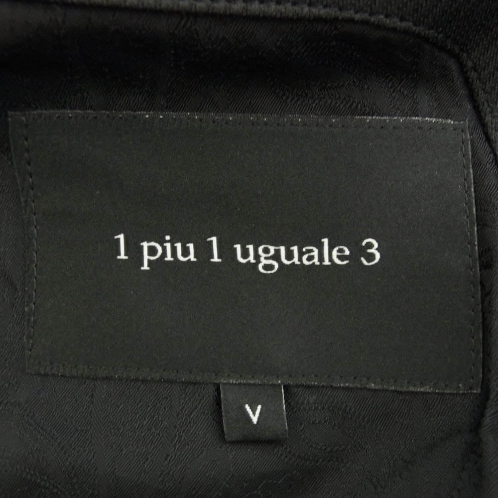 1piu1uguale3 ウノピュウノウグァーレトレ MRB667 MRP613 セットアップ RIB JACKET RIB SLACKS スーツ リブ 2Bテーラードジャケット スラックスパンツ ブラック系 V【美品】【中古】