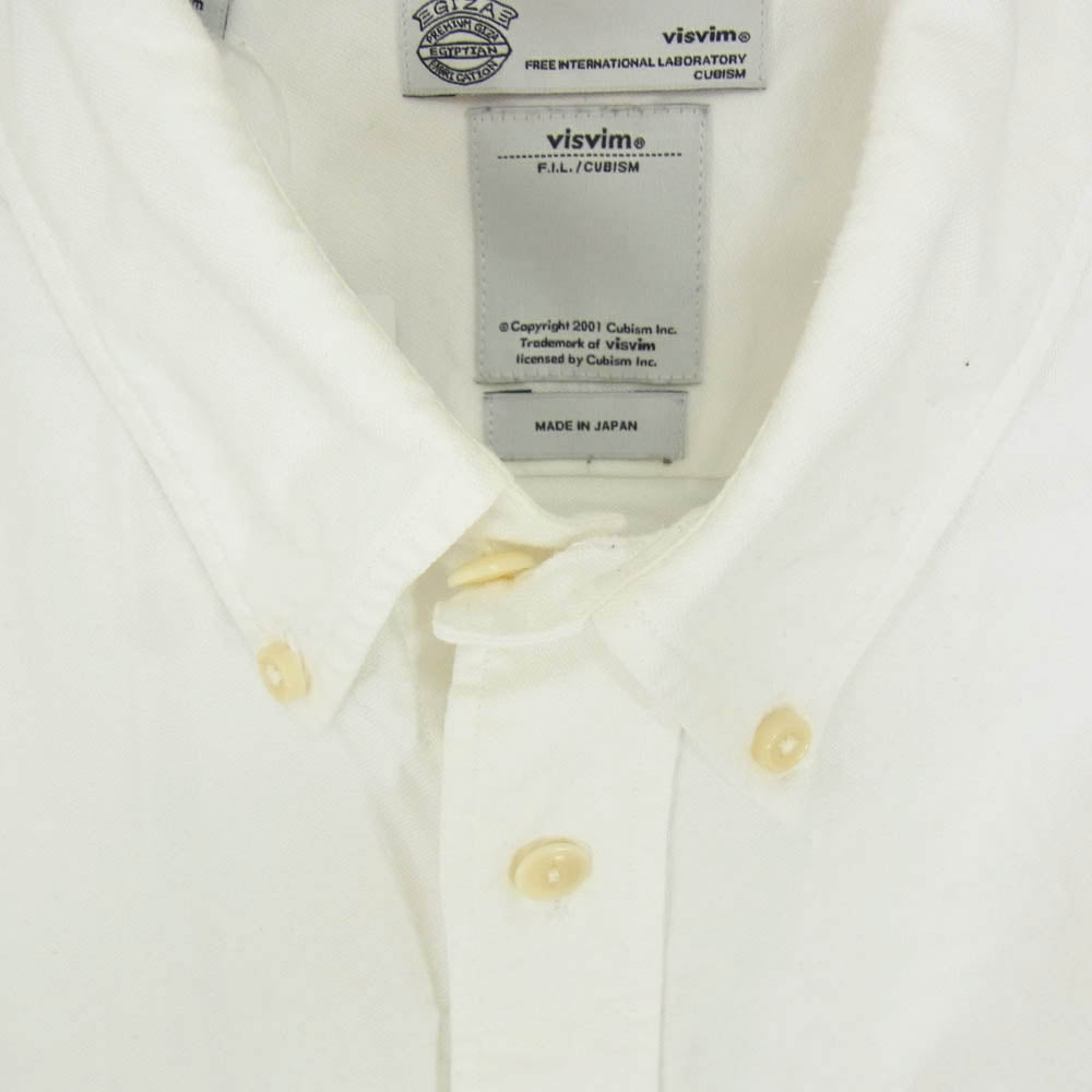 VISVIM ビズビム 0115105011006 ポケット 刺繍 ボタンダウン 長袖 シャツ ホワイト系 2【中古】