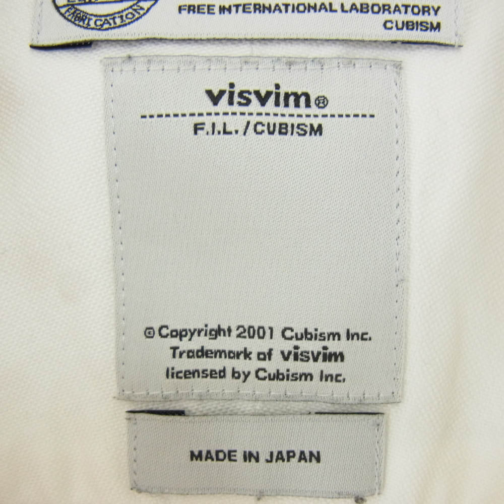 VISVIM ビズビム 0115105011006 ポケット 刺繍 ボタンダウン 長袖 シャツ ホワイト系 2【中古】