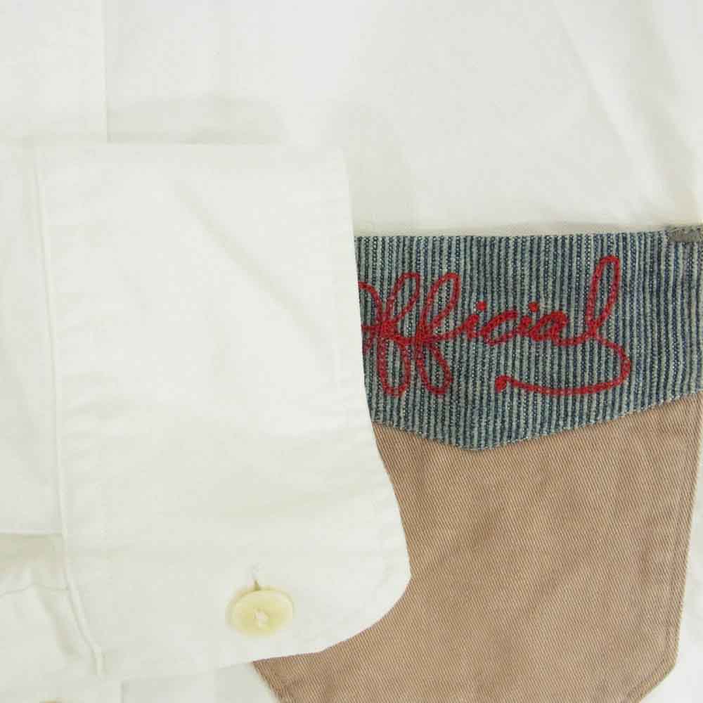 VISVIM ビズビム 0115105011006 ポケット 刺繍 ボタンダウン 長袖 シャツ ホワイト系 2【中古】