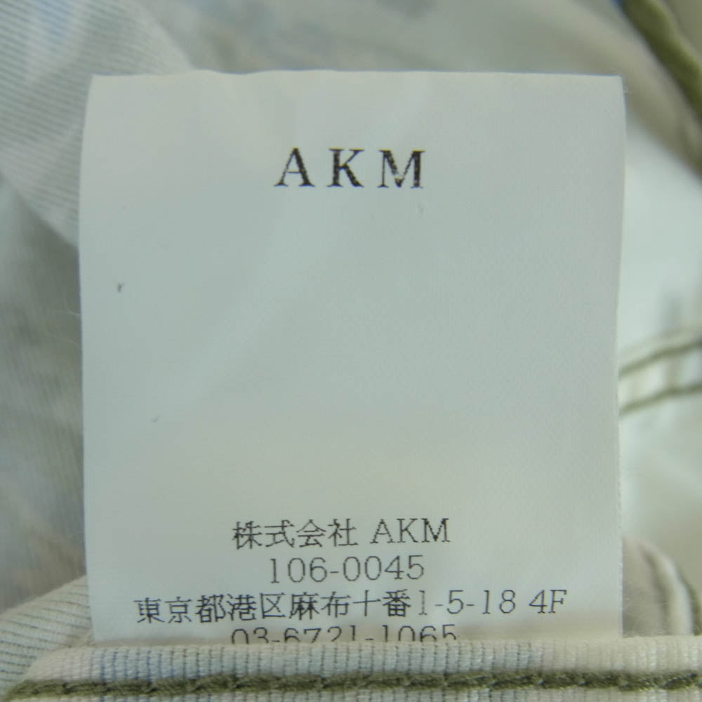 AKM エイケイエム S076 CNU100 グログラン タイガー カモ ジャケット 長袖 シャツ オフホワイト系 グリーン系 M【中古】