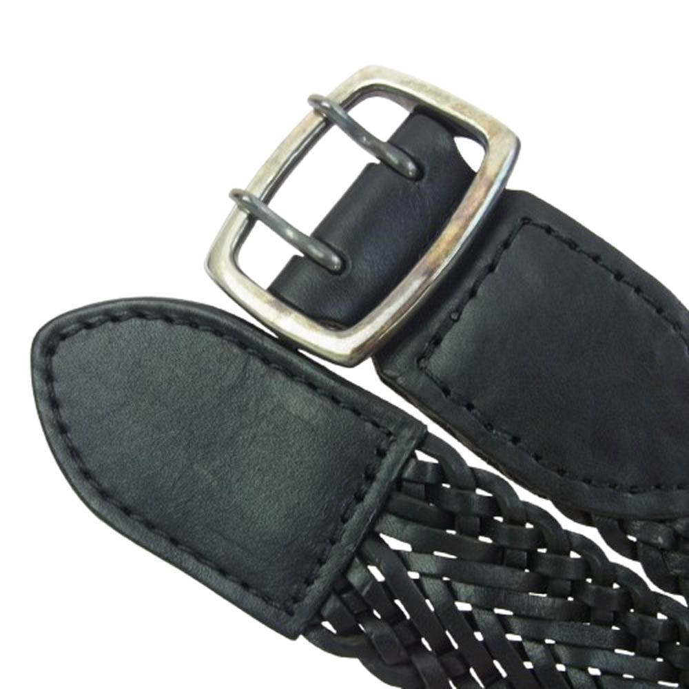AKM エイケイエム HardiVague別注 NEO TWO CLAW BURAL Leather Mesh Belt HG093 ブラック ネオツークローレザーメッシュベルト40mm ブラック【中古】