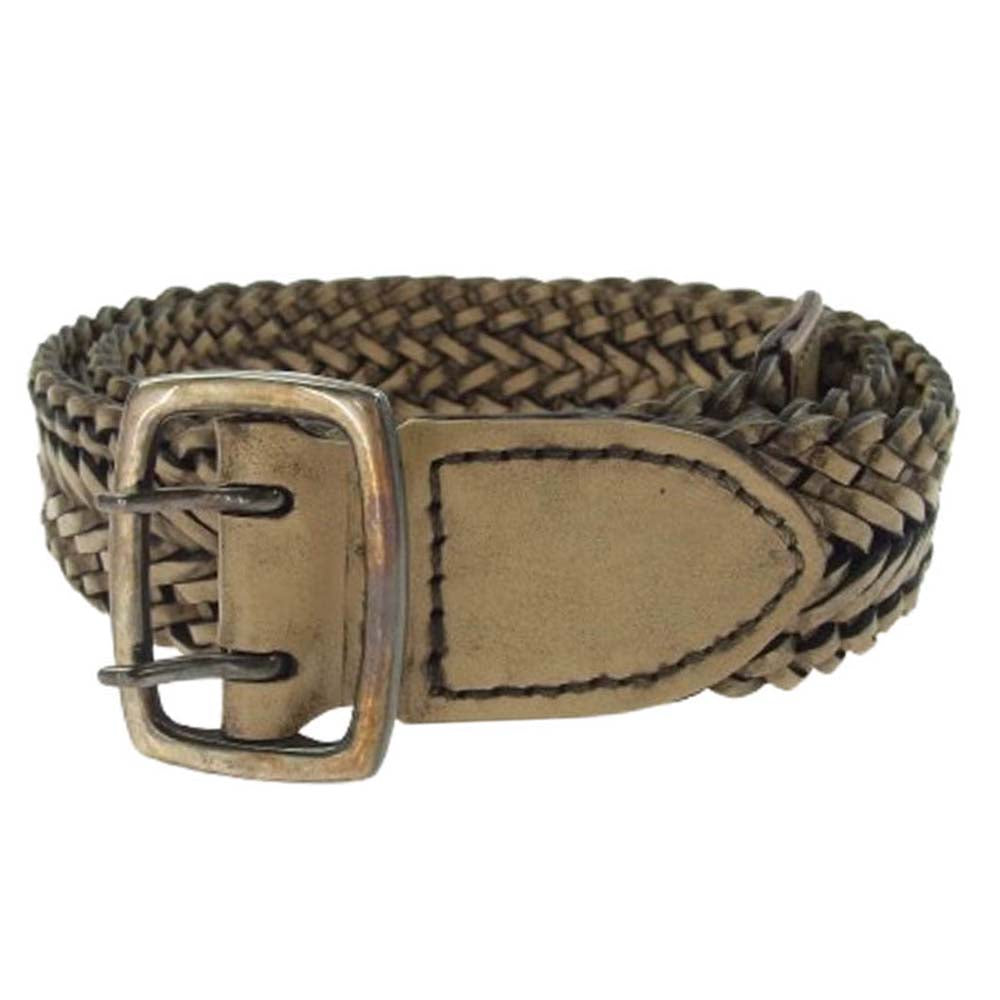 AKM エイケイエム DOUBLE RING MESH BELT ダブルリングメッシュベルト ホワイト ベージュ系【中古】