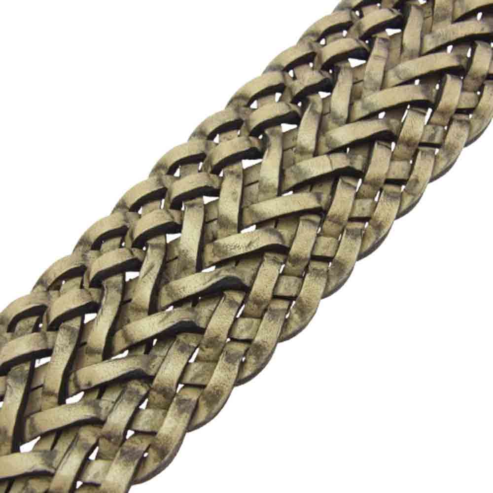 AKM エイケイエム DOUBLE RING MESH BELT ダブルリングメッシュベルト ホワイト ベージュ系【中古】