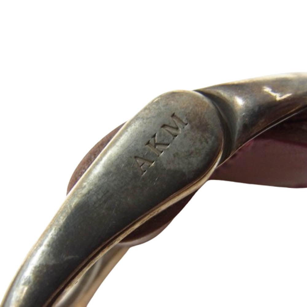 AKM エイケイエム ARTISAN BELT レザーメッシュベルト 35mm ワインレッド エンジ系【中古】