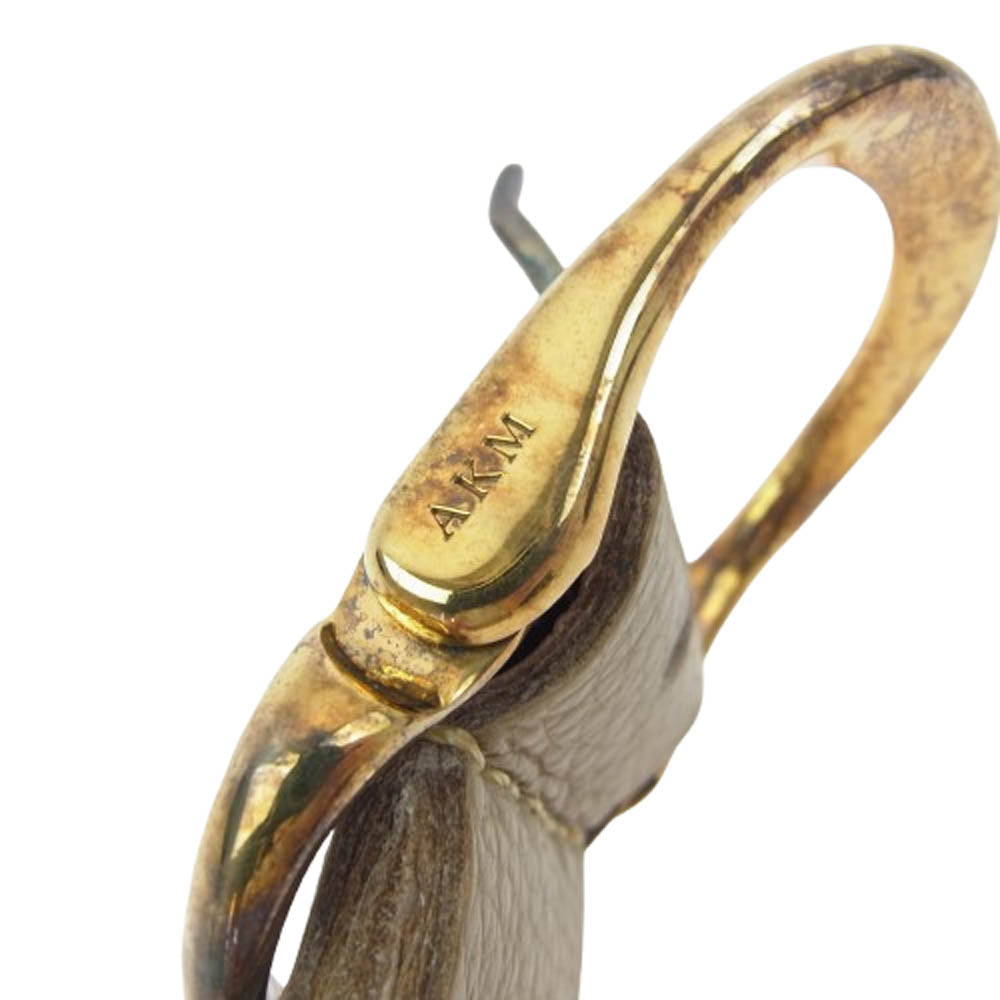 AKM エイケイエム レザー ベルト ベージュ系【中古】