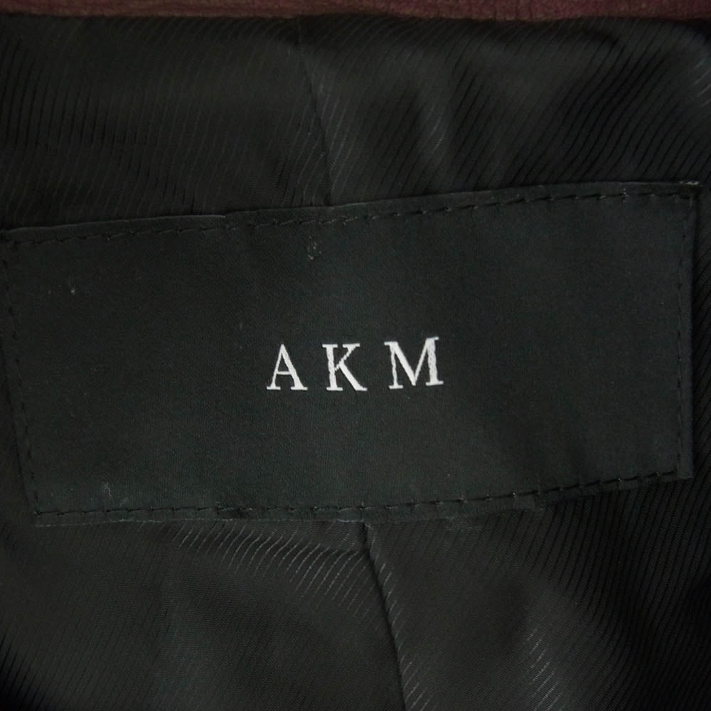 AKM エイケイエム 18AW B286 COW048 DIA STAND RIDERS ダイヤキルト スタンド ライダースジャケット レザー ジャケット エンジ系 M【中古】