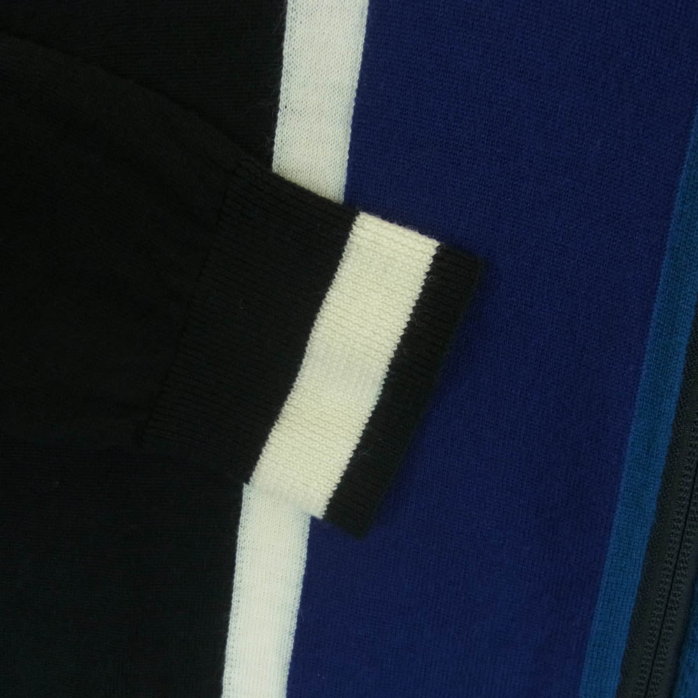 Paul Smith ポール・スミス ドライバーズ ニット フルジップ ウール カーディガン ブラック系 ブルー系 ホワイト系 L【中古】