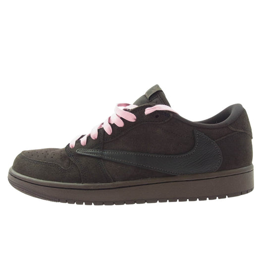 NIKE ナイキ DM7866-202 Travis Scott トラヴィススコット Air Jordan 1 Low OG SP  エアジョーダン1 ロー ベルベットブラウン アンド ダークモカ ローカット スニーカー ダークブラウン系 27.5cm【極上美品】【中古】