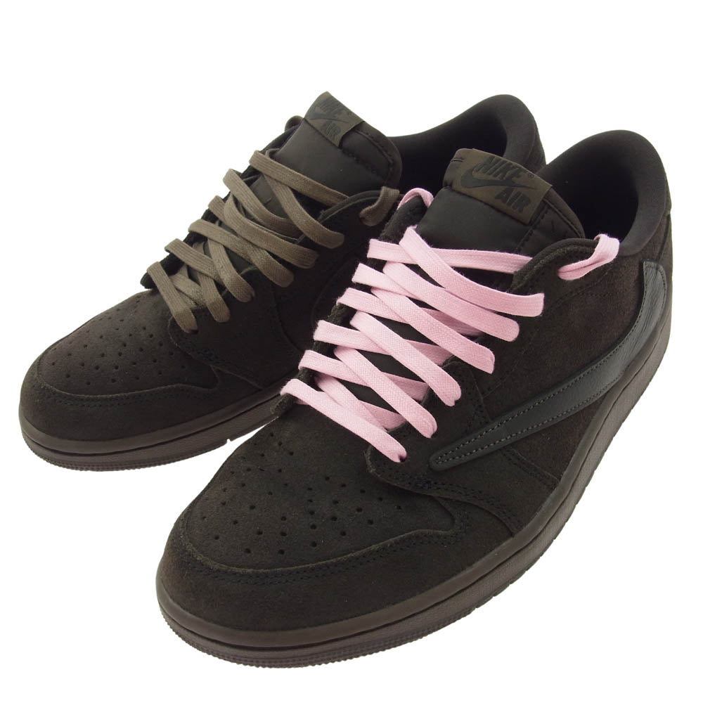 NIKE ナイキ DM7866-202 Travis Scott トラヴィススコット Air Jordan 1 Low OG SP  エアジョーダン1 ロー ベルベットブラウン アンド ダークモカ ローカット スニーカー ダークブラウン系 27.5cm【極上美品】【中古】