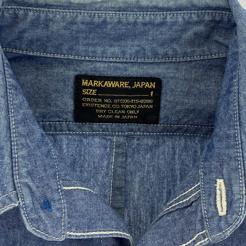 markaware マーカウェア A09A-22SH01C シャンブレー 長袖シャツ インディゴブルー系 1【中古】