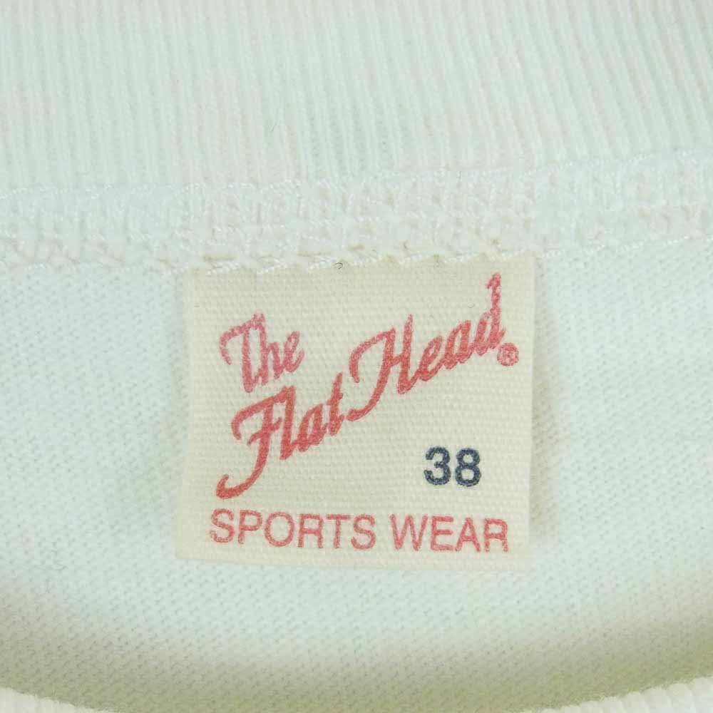 THE FLAT HEAD ザフラットヘッド HONEY MOTOR プリント 半袖 Tシャツ コットン 日本製 ホワイト系 38【中古】