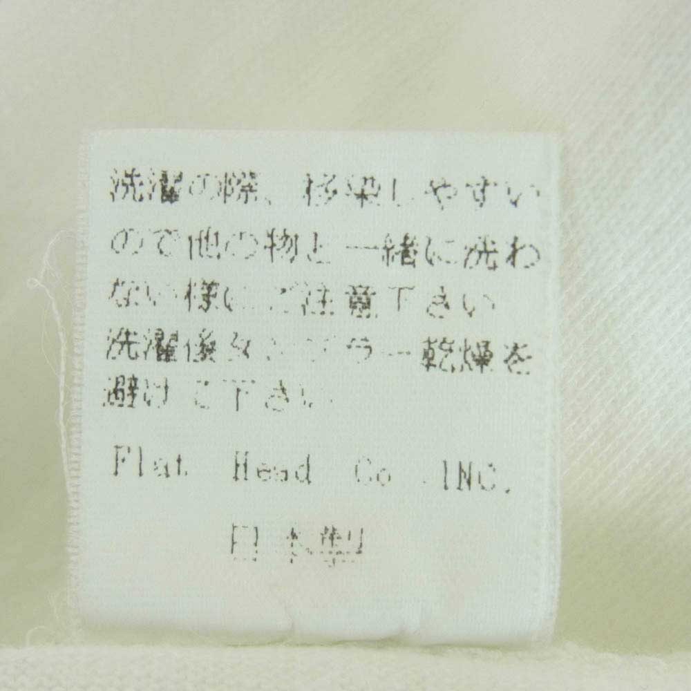 THE FLAT HEAD ザフラットヘッド HONEY MOTOR プリント 半袖 Tシャツ コットン 日本製 ホワイト系 38【中古】