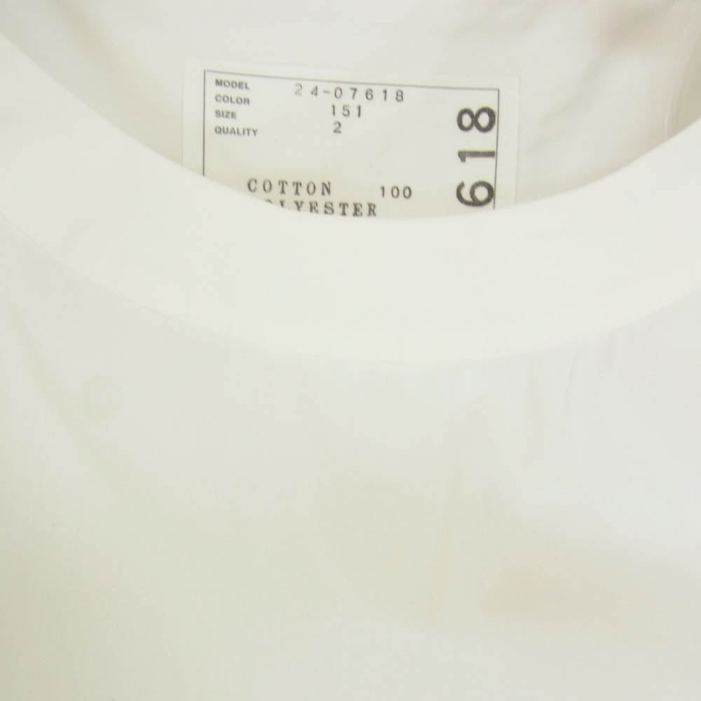 Sacai サカイ 24-07618 Thomas Mason トーマスメイソン Cotton Poplin Pullover タック レース トップス 半袖 シャツ ホワイト系 2【中古】