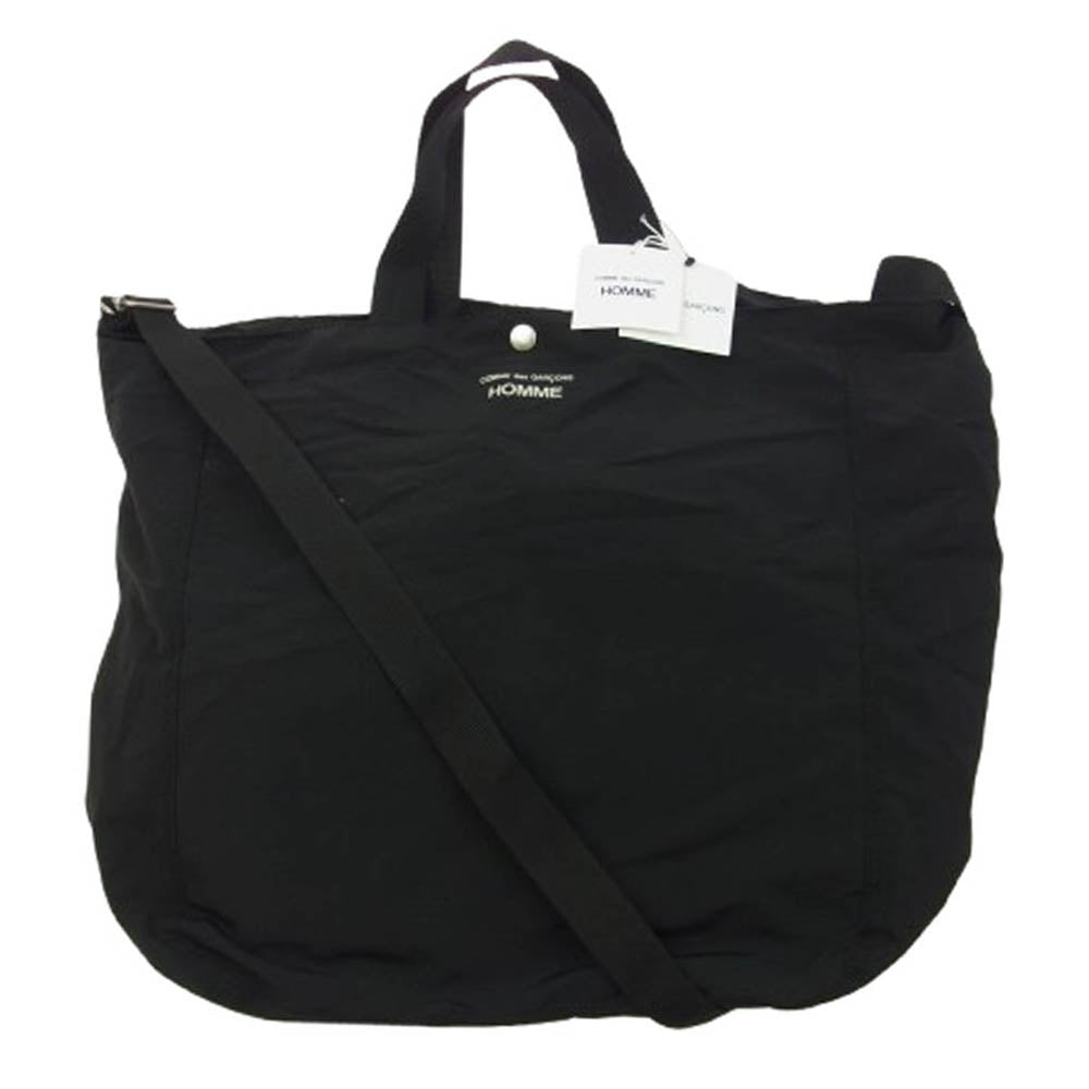 COMME des GARCONS HOMME コムデギャルソンオム 25SS HO-K292 Cotton nylon grosgrain bag ロゴプリント コットン ナイロン 2WAY トートバッグ ショルダーバッグ ブラック系【新古品】【未使用】【中古】