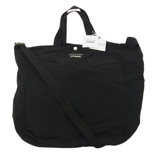 COMME des GARCONS HOMME コムデギャルソンオム 25SS HO-K292 Cotton nylon grosgrain bag ロゴプリント コットン ナイロン 2WAY トートバッグ ショルダーバッグ ブラック系【新古品】【未使用】【中古】