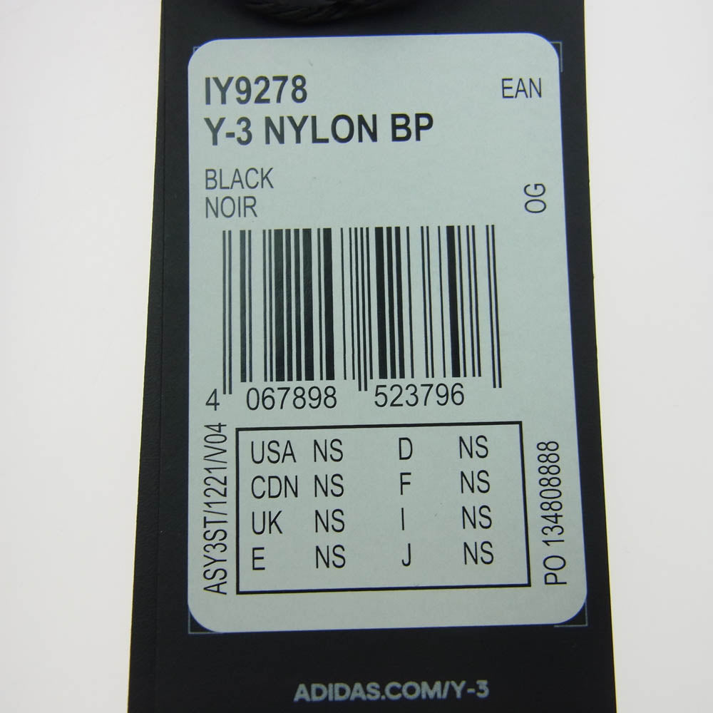 Y-3 Yohji Yamamoto ワイスリー ヨウジヤマモト IY9278 NYLON BP ロゴプリント ナイロン バックパック リュック ブラック系【新古品】【未使用】【中古】