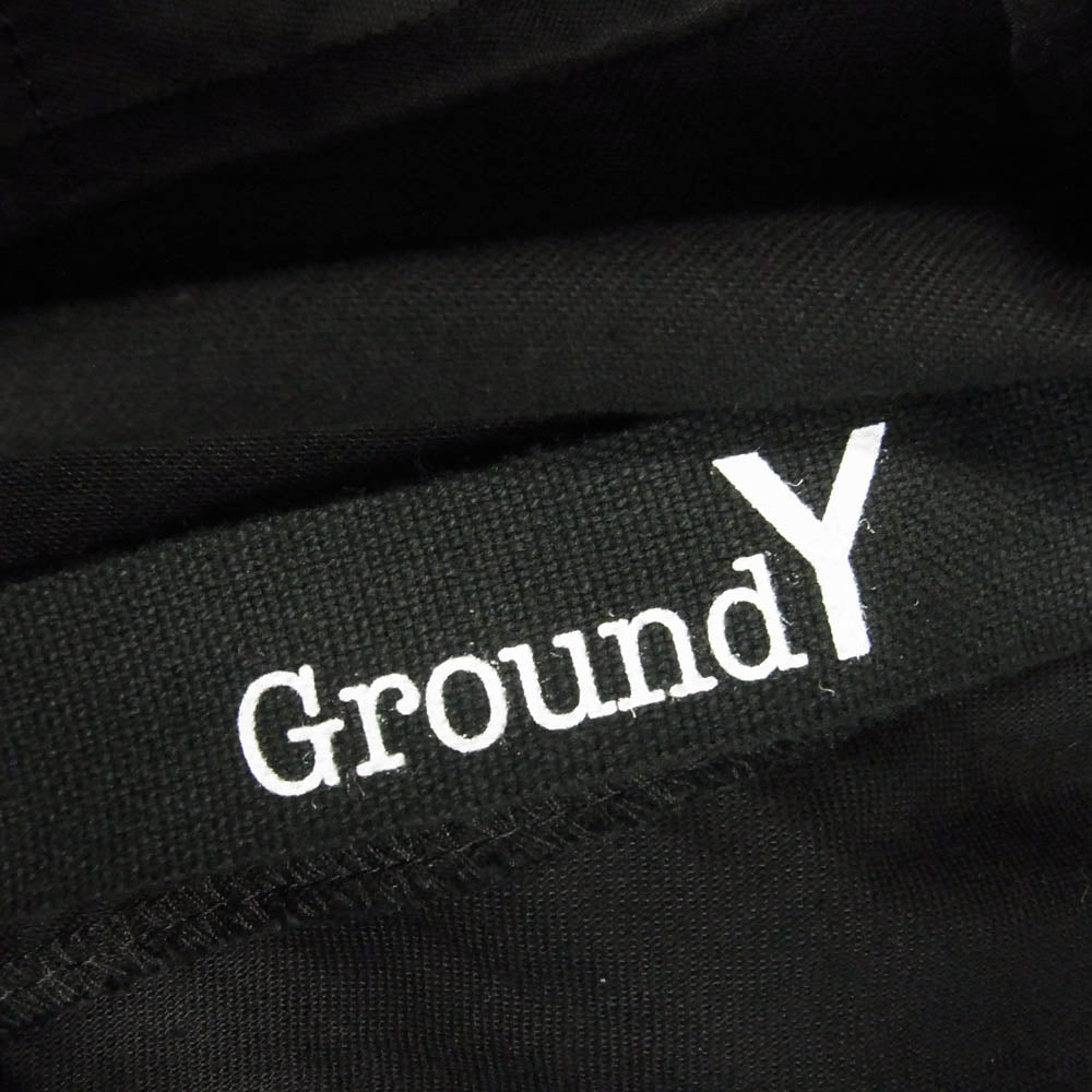 グラウンド ワイ ヨウジヤマモト 25SS GP-P07-002 COTTON TWILL STANDARD RIBBED HEM CARGO スタンダード ヘム カーゴパンツ ブラック系 3【新古品】【未使用】【中古】