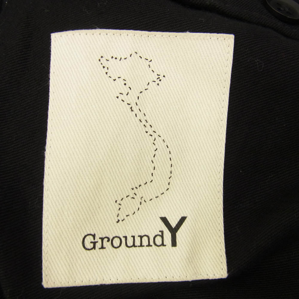 グラウンド ワイ ヨウジヤマモト 25SS GP-P07-002 COTTON TWILL STANDARD RIBBED HEM CARGO スタンダード ヘム カーゴパンツ ブラック系 3【新古品】【未使用】【中古】