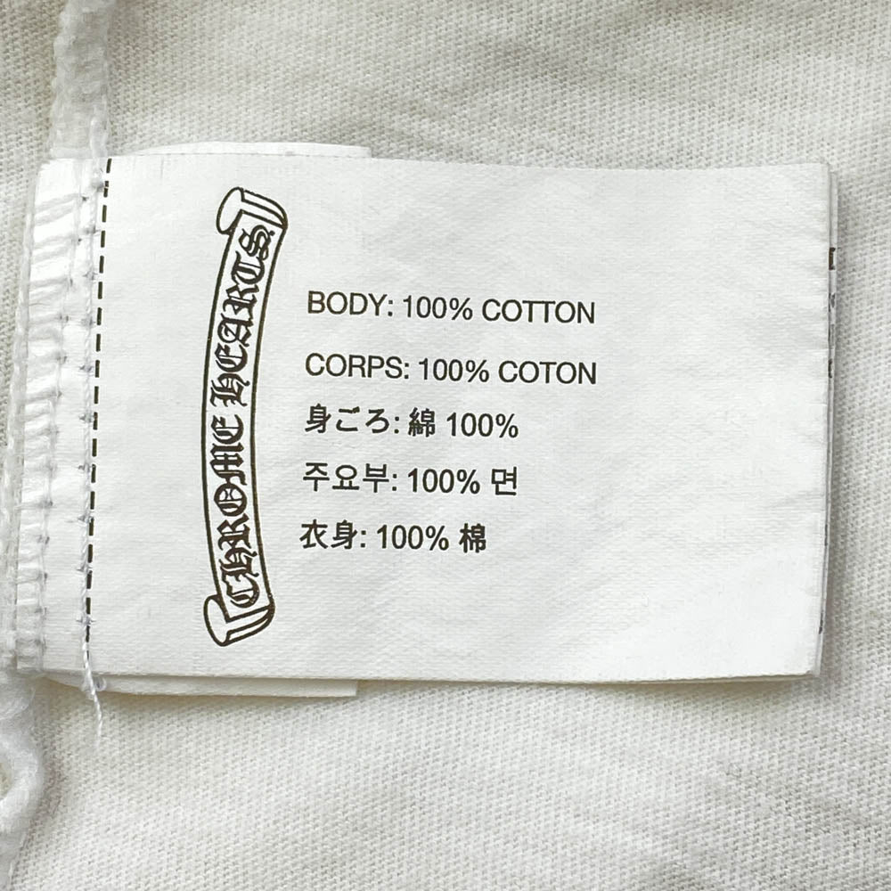 CHROME HEARTS クロムハーツ（原本無） Dagger S/S Tee ダガー バックプリント ポケット Tシャツ 半袖カットソー ホワイト系 S【中古】