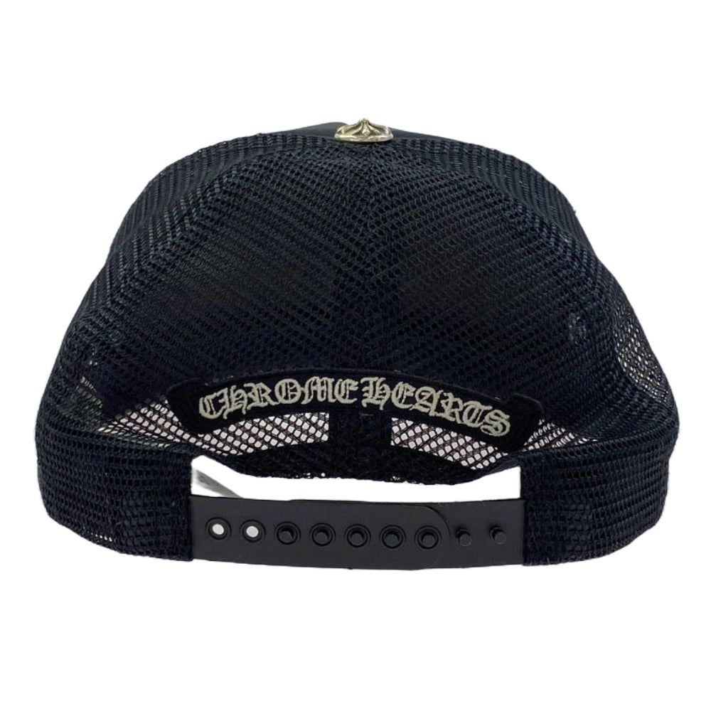 CHROME HEARTS クロムハーツ（原本無） TRUCKER CAP トラッカー メッシュキャップ ヴァーティカルロゴ クロスボール付 帽子 ブラック系【中古】