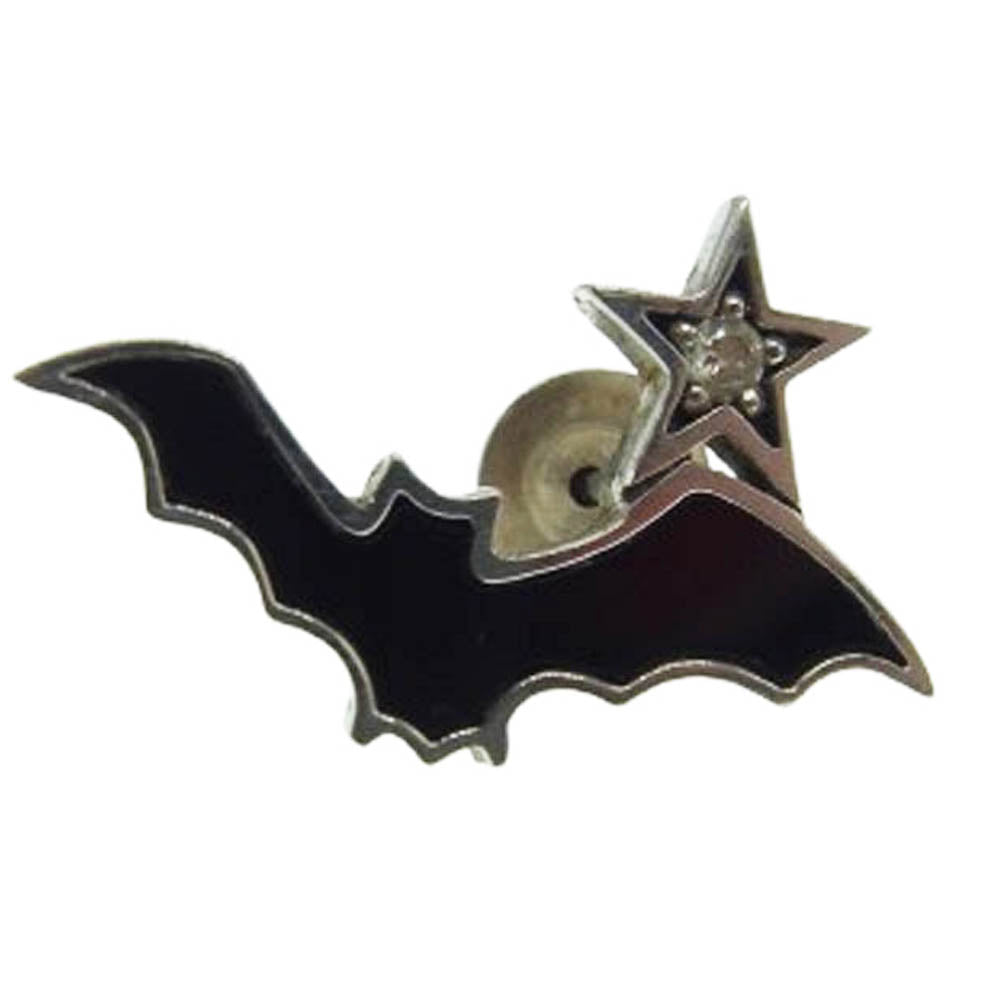 Justin Davis ジャスティンデイビス SEJ566 購入証明書付属 コウモリモチーフ スター ピアス ブラック系 シルバー系【中古】